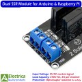 5V 2-Channel Solid State Relay Module (SSR) for Arduino, Raspberry Pi, and Microcontroller Projects – High Performance AC Load Control Board by Electrica. 