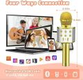 INGENIOUS CRAFT METAL TEXTURE  Wireless Mic Advance Handheld Wireless Singing Mike Multi-Function Bluetooth Karaoke Mic with Microphone Speaker for All Smart Phone (Multicolor- Colour May Vary ). 