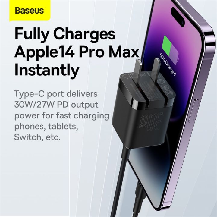 Baseus%2030W%20USB%20C%20Charger,%20GaN3%20mini%20Type%20C%20Fast%20Power%20Adapter%20with%20Foldable%20Plug,%20for%20iPhone%2015%20Pro/Pro%20Max/14/13,%20Galaxy%20S23%20Ultra,%20Google%20Pixel%207%20Pro/6,%20MacBook%20Air,%20iPad%20Pro%20-%20Image%203