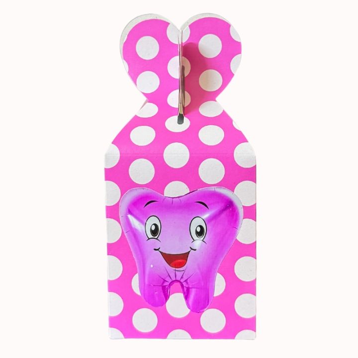 FIRST TEETH THEME GOODY BOXES IN PINK COLOR - PACK OF 10 GIFT BOX - FIRST TEETH GOODY BOX - FIRST TEETH GIFT BOX