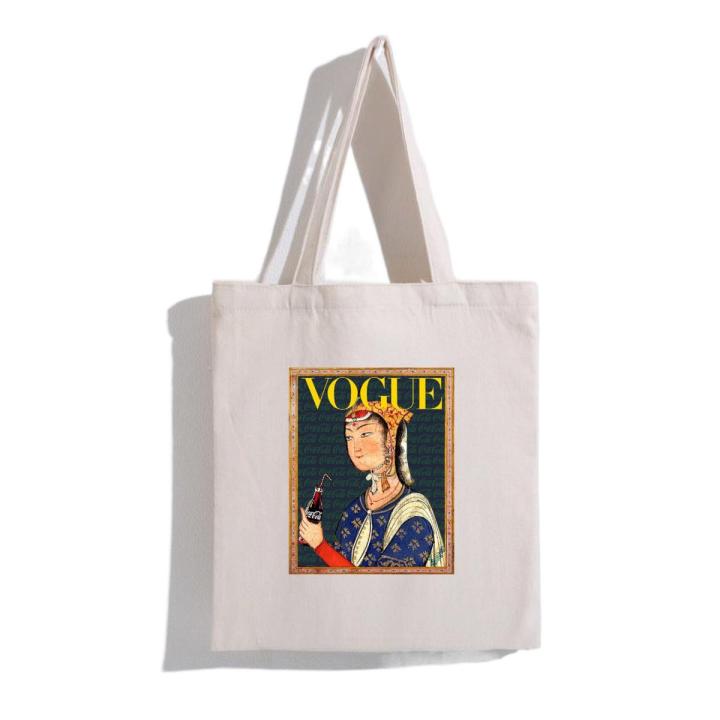Totebag printed graphic canvas totebag vogue totebag