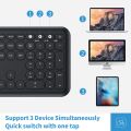 Jelly Comb Rechargeable Bluetooth Keyboard, 2.4G Wireless Multi-device Bluetooth Keyboard Switch to 3 Devices Compatible with iOS, Android, Mac OS, Windows. 