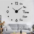 DECORA 3D Wooden Wall Clock 24 Inch DIY Design Quartz Numeric Clock for Home Office Decor and Gifts. 