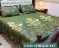 Cotton Frill Bedsheet 3pcs Frill Bed sheets. 