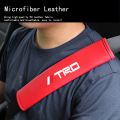 TRD Car Seat Belt Cover Universal Leather Car Safety Belt Auto Shoulder Protector Strap Pad Cushion Cover For Toyota Vios Hilux Camry Harrier Innova Rush Yaris Alphard Hiace Fortuner Vellfire Corolla Cross RAV4. 