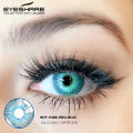 Color lens Sea Dark Blue Three Tone Eye Contact Lenses With Container + free water kit / disposable lenses / lense, eye lense / color lense / eye lenses for girls-Blue. 