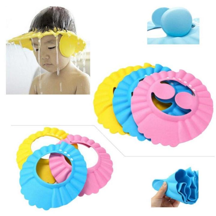 Baby Shower Cap Bathing Cap Soft Adjustable Visor Hat Safe Shampoo Shower Bathing Protection Bath Cap for Toddler, Baby, Kids, Children