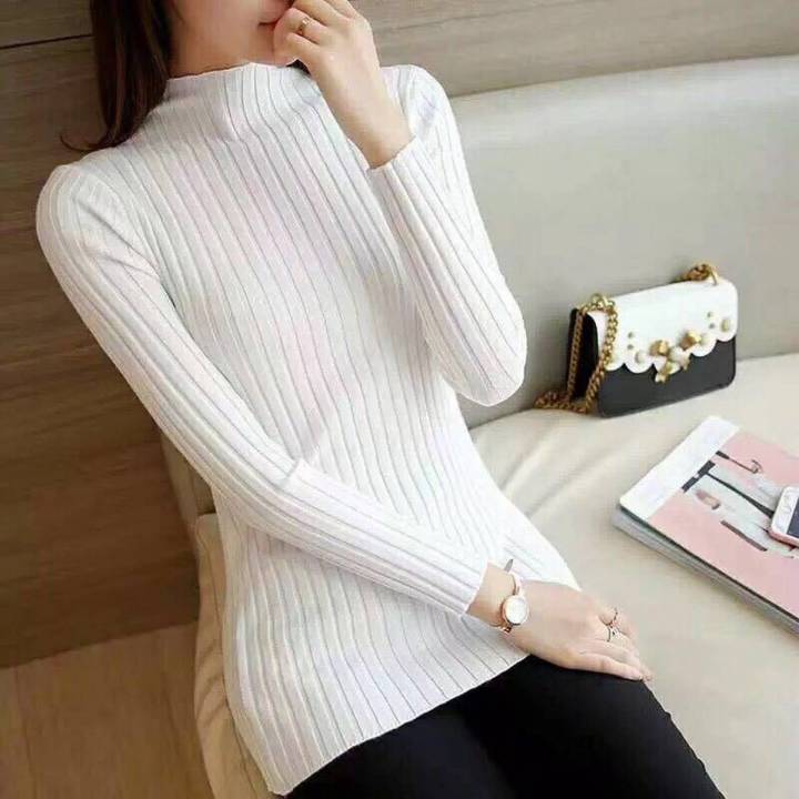 OIMG Women'S Long Sleeve Slim Knitted Turtleneck Sweater Jumper Pullover Tops