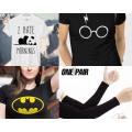 Pack of 3 Printed Summer Half Sleeves T-Shirts and 1 pair Arm sleeves (Arm Muffs) for girls and Women 039. 