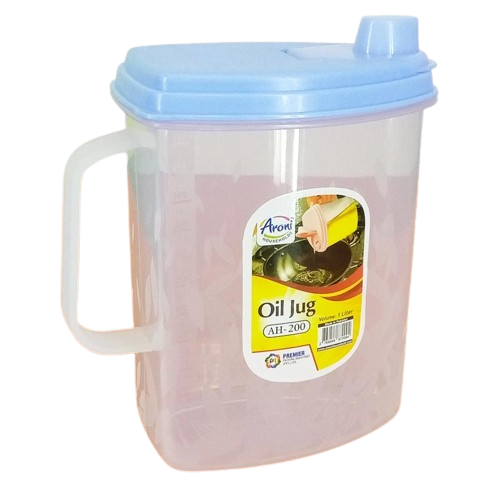 Oil Jug 1 Litre-Plastic Oil Container-Kitchen Oil Dispenser-Cooking Oil Storage Bottle-Household Oil Jug