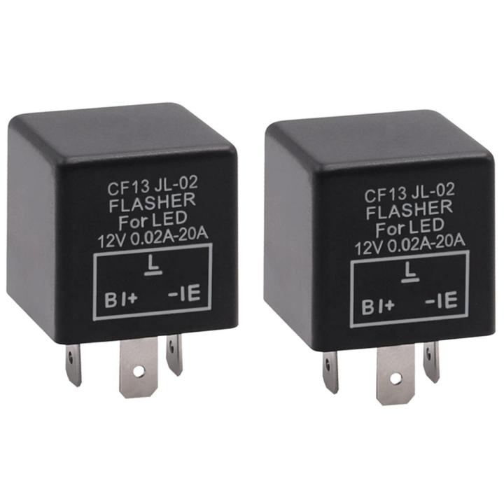 2PC 12V 3Pin Car Flasher Relay CF13 JL-02 Fix LED Light Turn Signal Indicator Hyper Flash