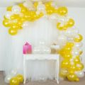 Pack of 50 ( 25 Yellow & 25 White ) Party Balloons 14 Inch High Quality Latex Balloons for Yellow and White Theme Birthday Party Decoration, Weddings. 