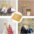 Pack of six Wall Hooks, Adhesive Hooks with Heavy Duty, Washable and Reusable, Waterproof and Oilproof Nailless Hooks Wall Hooks Heavy Duty Seamless Hooks Rotating Sticky Hooks Wall Hanger Hooks Utility Hooks for Kitchen Bathroom. 