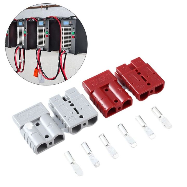 Terminals 50 AMP Plug Cable Terminal 600V Grey Red Battery Power ...