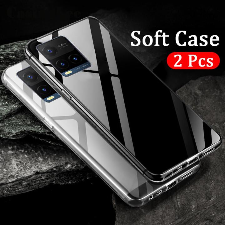 2PCS for VIVO Y33S case Soft Transparent Full Protection Clear Back Cover VIVO Y33S Phone cases For girls and Boys