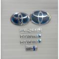 Toyota Aqua Hybrid Monogram Full Tape with Logo Complete Set Emblem. 