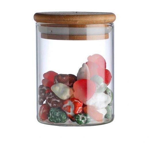 200ml glass  jar with bamboo lid  heat resistent glass jar  Best for spices and candle