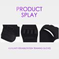 HAOEN Finger Splint Brace ability, Finger Gloves Brace Elderly Fist Stroke Hemiplegia Hand Training [Single Hand] - Black. 