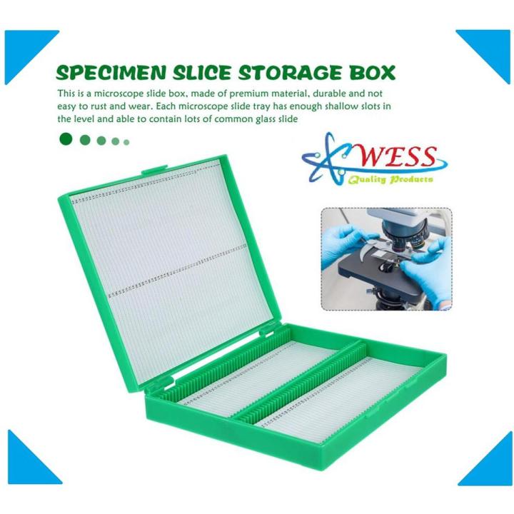 Professional Microscope Slides Box Case Plastic Container Storage Holder for 100 PCS Microscope Slides