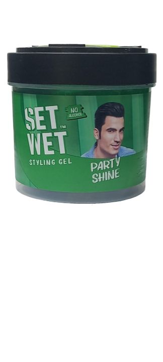 Set Wet Daily Hair Styling Gel for Men Vertical Hold, Alcohol Free, Pro Vitamin B5, Strong Hold ,Jar Set Wet Vertical Hold Hair Gel