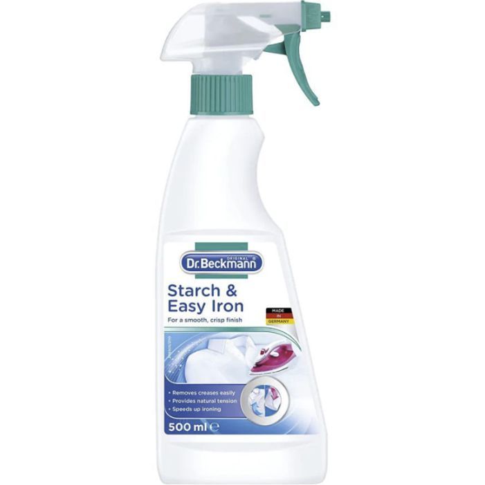 Dr. Beckmann Starch & Easy Iron Spray, 500ml – Smooth & Crisp Finish, Speeds Up Ironing – Effortlessly Removes Creases for a Crisp, Professional Look