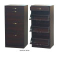 Wooden Shoe Rack with a drawer on top and 3 folding cabins. 