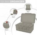 Fast Forward Stackable Tea Bag Organizer with Clear Lid - Ideal for Countertops, Kitchen Cabinets, and Pantry - Versatile Tea Bag Holder for Sweeteners and More (Clear). 