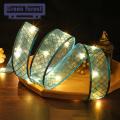 Green forest Decorative Ribbon Bronzing Gifts Bouquet Wrapping Gauze Ribbon. 