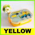 Kids Favourite Character Minion Stainless Steel Lunch Box for 2-Grid Lunchbox with Spoon. 