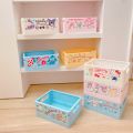 Sanrio Hello Kitty My Melody Kuromi Cinnamoroll Desktop Storage Box Foldable Stackable Cosmetic Organizer Girl's Desktop Storage. 