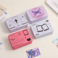 Tinplate Storage Box Cartoon Bear Photocards Small Card Tin Storage Box Cans Coin Earrings Headphones Case Jewelry Collect Boxes. 