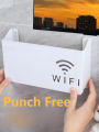 WiFi Router Storage Box Rack Wall-mounted Punch-free Living Room Wall Set-top Box Line Finishing. 