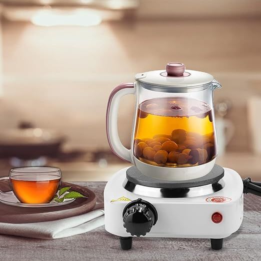 Portable Electric Worktop Stove Multifunctional Hot Plates for Tea Coffee Kitchen, Single Heating Plate Burner (EU Plug), 220V Adjustable EU Plug Electric Hot Stove Portable 500W for Heating, Electric Mini Stove, 500W Portable Single Burner