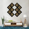 Gift City Presents Special Wooden Wall Clock for Bedroom / 12 Foil Kitchen Tile Stickers / Love these forever happy memories for Home and Offices, DIY Self Adhesive. 