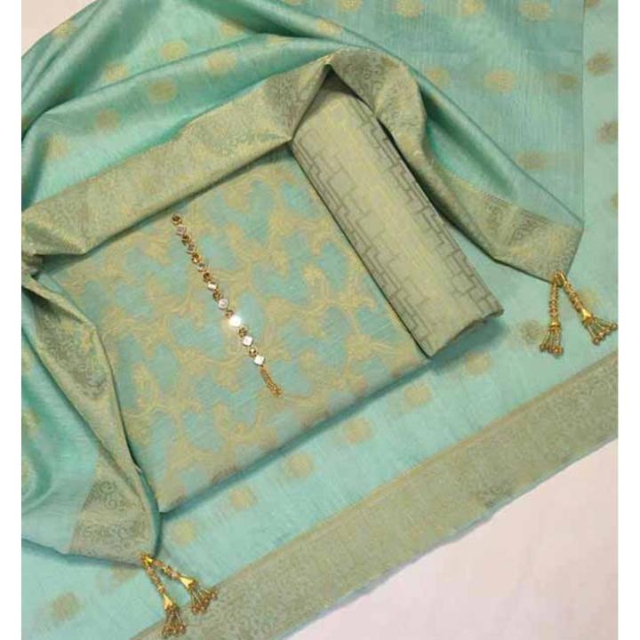Style Cotton Jacquard Suit with Cotton Jacquard Dupatta (Unsicthed) (Unsicthed) (DRL-948)