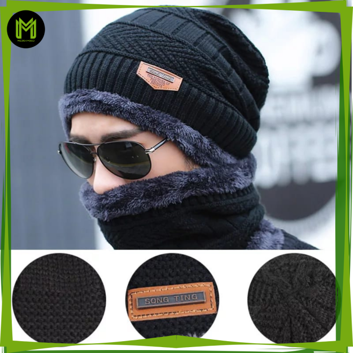Beanie Cap| Wool cap with neck warmer for Men Women| Winter cap for Unisex