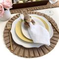 1pc Round Jute Folds Lace Placemats Natural Color Heat Insulation Pads Nordic Coaster Household Table Mats Placemats for Table. 