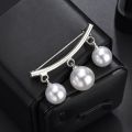 Pearl Fixed Strap Charm Safety Pin Brooch Sweater Cardigan Clip Chain Brooches Jewelry for Women. 