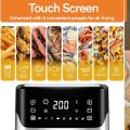 New RAF 8.3L Air Fryer with Clear Window Internal Light & Touch Screen 360 Airflow Air Fry Roast Bake Dehydrate Reheat 8 Presets, 1600 Watts - Stainless Steel Black/Silver. 