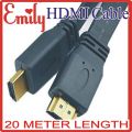 SUPER HDMI LONG CABLE 20M 20 METER BLACK 20 Meter Length (ROUND CABLE) Super Hdmi Long Cable 20M 20 Meter Length for Laptop to LED hdmi Black HDMI Cable High Speed 4K Compatible High Definition Multimedia Interface male to male for Clear Crystal Display T. 