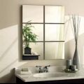 6 Pcs Mirror Wall Stickers Plastic Square Self Adhesive Mirror Tiles. 