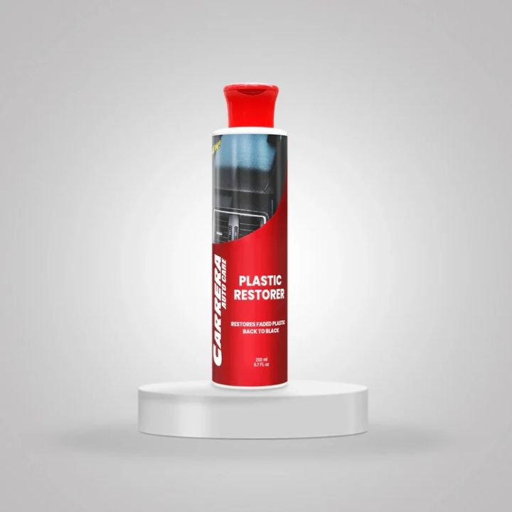 Carrera Plastic Restorer 200ml - Car Plastic Restore Coating Agent Exterior Repair Clean Refresh Restoration Black Shine - Furniture Restorer - Restore Like New