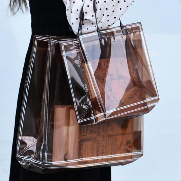 2022 Transparent Waterproof Shopping Bags Storage Sack High Quality Tote Bags Frosted Plastic Bags Simplicity Gift Bags