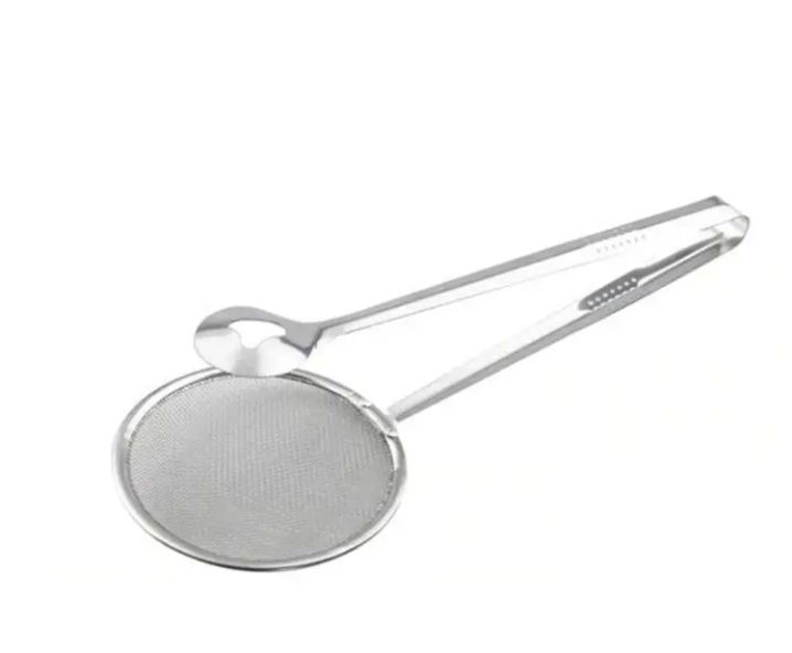 Multi-Functional  Fry Tool Filter Spoon Oil Fryer Chimta -- Frying Strainer for Fried Food, Salad, BBQ