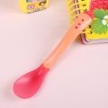 Silicone Baby Feeding Spoon Safety Baby Temperature Sensing Spoon Heat Toddler Food Feeding Spoons. 