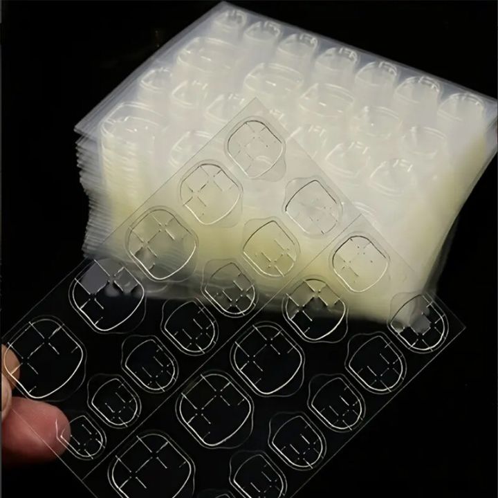 240pcs / 10 Sheets Fake Nails Nail Jelly Glue Double Sided False Nail Art Adhesive Tape Glue Sticker Fake Nail Glue Super Viscous Artificial Nails Glue