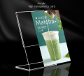 Clear Design Acrylic Table Display Stand 4x6 inch A-6 Sign Stand - Paper Holder and Menu Holder. 