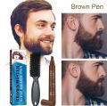 GUANJING Brown Colors Men Waterproof Beard Filler 4 Tip Beard Filler Beard Filler Pen Kit 5ml GJ7079. 