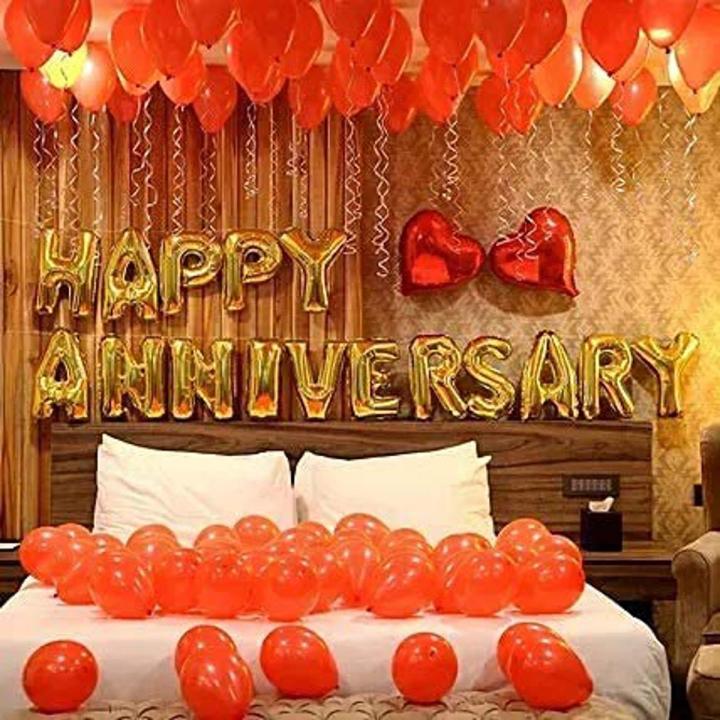 Happy Anniversary Decoration Kit  happy anniversary Foil Happy Anniversary Foil Balloons with 30 Shining Balloon Anniversary decoration items anniversary decorations for home