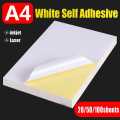 20-50 Sheets A4 White Self Adhesive Sticker Label Glossy Surface Paper Sheet for Inkjet Printer Copier Craft Paper. 